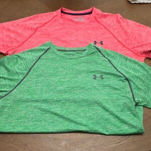 Under Armour Green and Pink Short Sleeve Tees